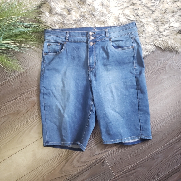 Bermuda Jean Shorts Denim Stretchy Plus 